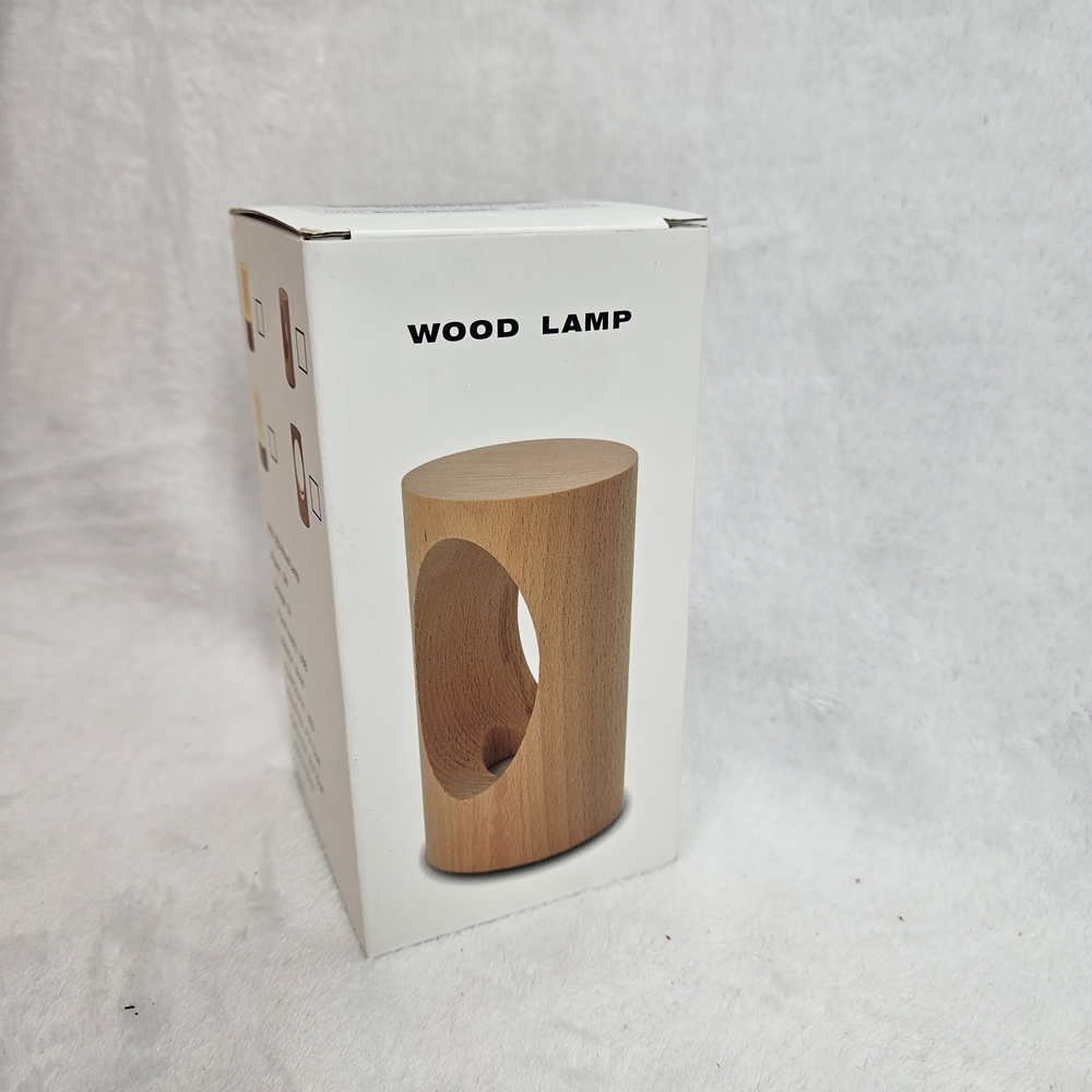 LED Wood Desk Lamp Dimmable USB Bedside Night Light Modern Decor